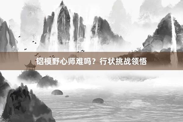 铝模野心师难吗？行状挑战领悟